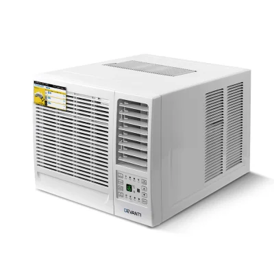 Devanti Window Air Conditioner, 1.7kW, White, 47x52x36cm, Energy Efficient Cooling, Remote Control Included