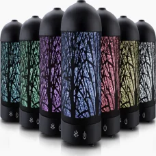 Devanti Ultrasonic Aroma Diffuser, Iron Art, 160ml, Black - 4-in-1 Humidifier, Purifier, Night Light, Aromatherapy