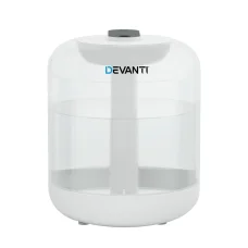 Devanti Ultrasonic Aroma Diffuser, ABS Plastic, 1L, White – Aromatherapy, Humidifier, Purifier, Night Light