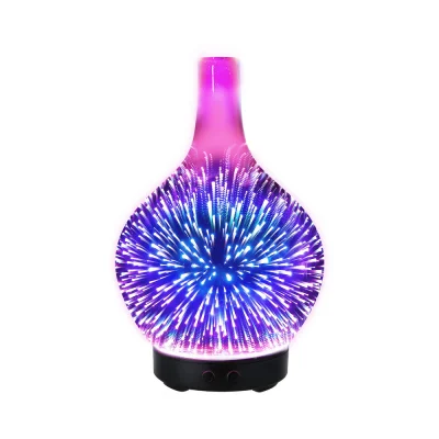 Devanti Ultrasonic 3D Light Aroma Diffuser Humidifier, 100ml, 7-Colour LED, Whisper Quiet, Auto Shut-Off, Dark Wood