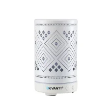 Devanti Ultrasonic Aroma Diffuser 100ml - Geometric Iron Design, 7-Colour LED, Quiet Operation, Auto-Off, Dual Mist Modes