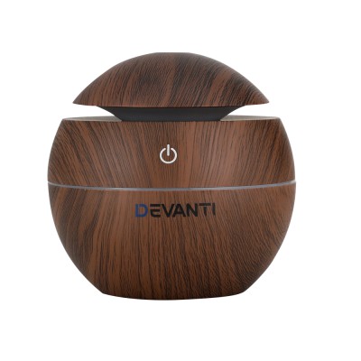 Devanti Ultrasonic Aroma Diffuser, Dark Wood, 130ml, 4-in-1 Aromatherapy, Humidifier, Purifier, LED Night Light Devanti Ultrasonic Aroma Diffuser, Dark Wood, 130ml, 4-in-1 Aromatherapy, Humidifier, Purifier, LED Night Light