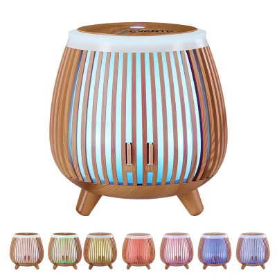 Devanti Ultrasonic Aroma Diffuser 140ml LED, Textured Deep Wood Design, 7-Colour Light, 4-in-1 Humidifier & Purifier Devanti Ultrasonic Aroma Diffuser 140ml LED, Textured Deep Wood Design, 7-Colour Light, 4-in-1 Humidifier & Purifier
