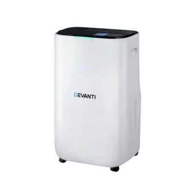 Devanti 20L Dehumidifier Air Purifier, White – 3-in-1 Dehumidifier, Fan & Clothes Dryer with 6.5L Tank & Timer