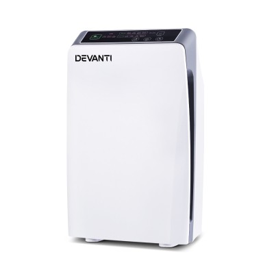 Devanti Air Purifier with 4-Stage HEPA Filter, Ioniser, Remote Control, 4 Modes, CADR 180m³/h, Quiet Operation, White Devanti Air Purifier with 4-Stage HEPA Filter, Ioniser, Remote Control, 4 Modes, CADR 180m³/h, Quiet Operation, White