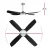 Devanti 52 Inch Black Ceiling Fan with DC Motor, 4 Blades, Remote, LED Light, Reversible Airflow & Timer