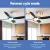 Devanti 52 Inch Black Ceiling Fan with DC Motor, 4 Blades, Remote, LED Light, Reversible Airflow & Timer