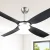 Devanti 52 Inch Black Ceiling Fan with DC Motor, 4 Blades, Remote, LED Light, Reversible Airflow & Timer