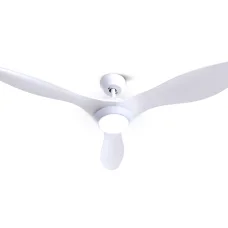 Devanti 52'' White Ceiling Fan with DC Motor, LED Light, Remote Control, 6 Speeds, Quiet Operation, Energy Efficient