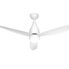 Devanti 52" Ceiling Fan with Quiet DC Motor, LED Light, Remote Control & 5 Speeds for Indoor/Outdoor Use - White
