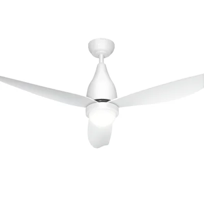 Devanti 52" Ceiling Fan with Quiet DC Motor, LED Light, Remote Control & 5 Speeds for Indoor/Outdoor Use - White