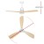Devanti 52" Ceiling Fan with AC Motor, LED Light, Remote Control, Light Wood Blades, 3 Speeds, Indoor/Outdoor Use