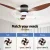Devanti 52 Inch Dark Wood Ceiling Fan with DC Motor, Remote, 5 Speeds, LED Light & Timer – Indoor/Outdoor Use