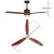 Devanti 52" Ceiling Fan with AC Motor, 3 Wooden Blades, LED Light, Remote, 3 Speeds, Quiet, Indoor/Outdoor Use