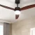 Devanti 52" Ceiling Fan with AC Motor, 3 Wooden Blades, LED Light, Remote, 3 Speeds, Quiet, Indoor/Outdoor Use