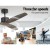 Devanti 52" Wooden Ceiling Fan, 3 Speeds, AC Motor, Remote Control, Dark Wood, Quiet, Energy-Efficient, Indoor/Outdoor