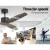 Devanti 52" Wooden Ceiling Fan, 3 Speeds, AC Motor, Remote Control, Dark Wood, Quiet, Energy-Efficient, Indoor/Outdoor
