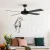 Devanti 52 Inch Ceiling Fan Black with Remote Control, 4 Wooden Blades, AC Motor, 3 Speeds, Reverse Mode, Timer