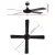 Devanti 52 Inch Ceiling Fan Black with Remote Control, 4 Wooden Blades, AC Motor, 3 Speeds, Reverse Mode, Timer