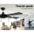 Devanti 52 Inch Ceiling Fan Black with Remote Control, 4 Wooden Blades, AC Motor, 3 Speeds, Reverse Mode, Timer