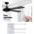 Devanti 52 Inch Ceiling Fan Black with Remote Control, 4 Wooden Blades, AC Motor, 3 Speeds, Reverse Mode, Timer