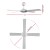 Devanti 52'' Ceiling Fan AC Motor, 4 Wooden Blades, Remote Control, Reverse Mode, Quiet 70W, White, Indoor/Outdoor Use