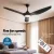Devanti 64 Inch Ceiling Fan Black DC Motor with LED Light and Remote, 5 Speeds, Reverse Cycle, Indoor Outdoor