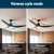 Devanti 64 Inch Ceiling Fan Black DC Motor with LED Light and Remote, 5 Speeds, Reverse Cycle, Indoor Outdoor