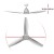 Devanti 64 Inch Ceiling Fan DC Motor with LED Light and Remote, 3 Blades, 5 Speeds, Silver, Indoor/Outdoor Use