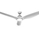 Devanti 64 Inch Ceiling Fan DC Motor with LED Light and Remote, 3 Blades, 5 Speeds, Silver, Indoor/Outdoor Use