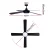Devanti 52" Ceiling Fan with Light & Remote, AC Motor, 3 Speeds, Wooden Blades, LED Lighting, Black, Indoor/Outdoor