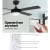 Devanti 52" Ceiling Fan with Light & Remote, AC Motor, 3 Speeds, Wooden Blades, LED Lighting, Black, Indoor/Outdoor