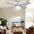 Devanti 52" Silver Ceiling Fan w/AC Motor, LED Light & Remote - 3 Speeds, Reverse Mode, Quiet Operation, 1-Year Warranty
