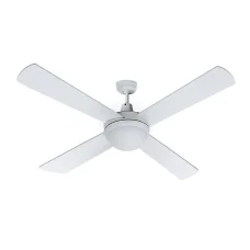 Devanti 52" Ceiling Fan with LED Light & Remote, AC Motor, Quiet Operation, 3 Speeds, Reverse Mode, White Finish