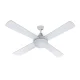 Devanti 52" Ceiling Fan with LED Light & Remote, AC Motor, Quiet Operation, 3 Speeds, Reverse Mode, White Finish