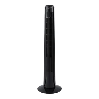 Devanti 93cm Tower Fan Oscillating 3 Speeds with Remote, Touch Panel, 7.5h Timer, Slim Black Design, 50W Power