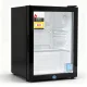 Devanti 56L Black Bar Fridge with Glass Door, Adjustable Shelves, LED Light, Lock & 6 Temp Settings - Compact Cooler