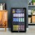 Devanti 115L Black Bar Fridge with Glass Door, LED Light, Adjustable Shelves, Lock & Eco-Friendly Refrigerant