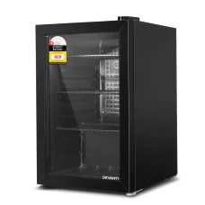 Devanti 70L Black Bar Fridge with Glass Door & LED Light - Compact, Energy-Efficient, Adjustable Shelves, Eco-Friendly