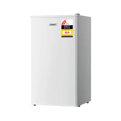 Devanti Bar Fridge, White, 95L - Compact & Portable, Energy-Efficient with Twin Temperature Zones & Eco-Friendly Design