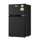 Devanti 80L Bar Fridge Mini Freezer, Black, Twin Temperature Zones, 6-Level Control, Energy Efficient, LED Light