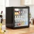 Devanti 40L Bar Fridge - Black Glass Door Mini Fridge, 6 Temp Settings, LED Light, Adjustable Shelves, Compact Design