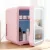 Glacio 4L Pink Mini Fridge: Skincare Beauty Cooler & Warmer with LED Mirror, Dual Power, Quiet & Portable Design