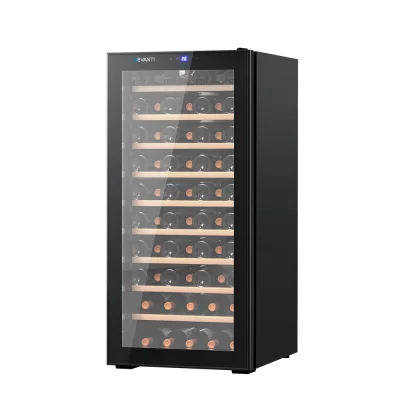 Devanti Wine Fridge Cooler, Metal, 66-Bottle Capacity, Black, 49.5x60x104cm, UV Glass, Digital Control, No-Frost