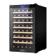 Devanti Wine Fridge Cooler, Wooden Shelves, 51-Bottle Capacity, Black, 56x49.5x83cm, UV-Resistant, Energy-Efficient