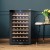 Devanti Wine Fridge Cooler, Wooden Shelves, 51-Bottle Capacity, Black, 56x49.5x83cm, UV-Resistant, Energy-Efficient