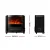 Devanti Electric Fireplace Heater, ABS & Metal, 34.5x20x36cm, Black, 2000W, Freestanding, 3D Flame, Timer,