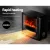 Devanti Electric Fireplace Heater, ABS & Metal, 34.5x20x36cm, Black, 2000W, Freestanding, 3D Flame, Timer,
