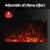 Devanti Electric Fireplace Heater, Metal & Tempered Glass, Black, 66cm x 44cm, 2000W, 3D Flame, Wall Mountable