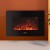 Devanti Electric Fireplace Heater, Metal & Tempered Glass, Black, 66cm x 44cm, 2000W, 3D Flame, Wall Mountable